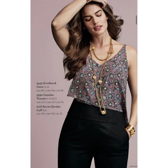 CAbi Floral Scrollwork Cami Tank Top Size Small - Picture 2 of 16